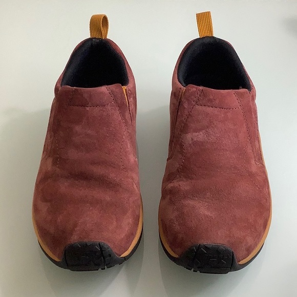 Merrell Jungle Moc rust brown leather suede slip on shoes size 7.5 men EUC - Picture 6 of 16